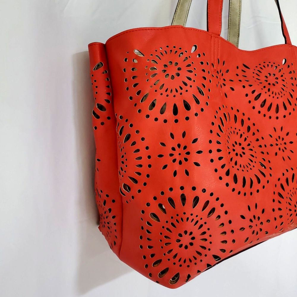 Echo Design Orange Or Silver Reversible Beach Bag… - image 5